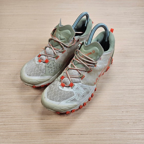 La Sportiva Bushido II Trail Running Shoes Womens 7.5 Sage Green Orange Hiking